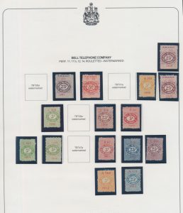 Lot 365, Canada 1907-12 group of fifteen Bell Telephone Co. franks, watermarked, sold for C$1,062