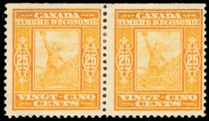 Lot 426, Canada 1918 twenty-five cent orange Timbre d'Economie pair, mint F-VF