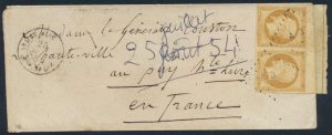 Lot 611, 1854 French Levant, Bulgaria, Crimean War cover from Varna Bulgaria to France