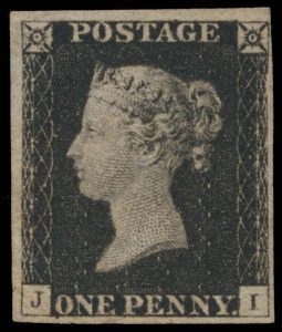 Lot 638, Great Britain 1840 penny black unused, plate 1B with re-entries